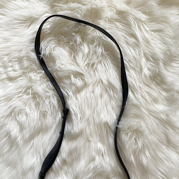 Vince Black White Modern V Python Embossed Leather Crossbody Purse Bag - Picture 2 of 9